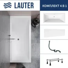 Ванна Lauter Oasis 170 21203070 (с ножками, лицевым экраном белого цвета и сифоном 21Y31002 белый)