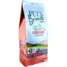 Сухой корм для собак Pet's Brunch Adult Mini Breeds с телятиной (4кг)