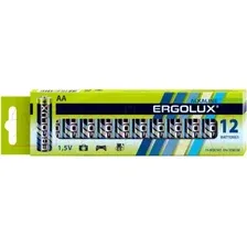 Комплект батареек Ergolux LR6 Alkaline BP-12 (1.5В)