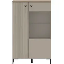 Шкаф-витрина Black Red White Domenica REG1D1W/140 (глиняный серый/дуб сильвержек ореховый)