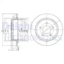Тормозной диск DELPHI BG3073 полный , задняя ось