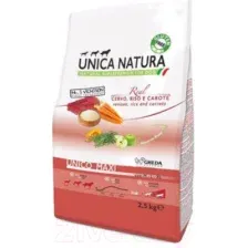 Сухой корм для собак Unica Natura Maxi олень, рис, морковь (2.5кг)
