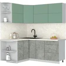Кухонный модуль Интерлиния Мила Матте 1.5x1.9 А (мята/керамика/опал светлый)
