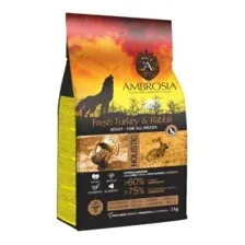 Корм AMBROSIA GRAIN FREE для собак всех пород, индейка, кролик, 2кг
