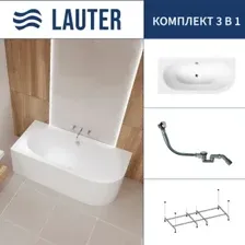 Ванна Lauter Bliss 150 L 21201051L (с каркасом и сифоном 21Y32000 хром)