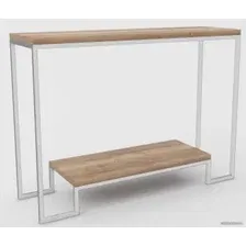 Консольный стол Hype Mebel Голд 100x35 (белый/дуб галифакс натуральный)