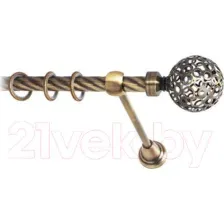 Карниз для штор Lm Decor Ажур 095 1р витой (антик, 3.2м)