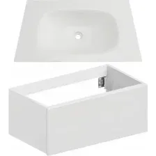 Тумба с умывальником ЗОВ Кито 70 / K70LW0MWM + Oliveeka Flow F70WF (белый матовый)
