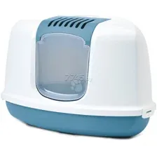 Туалет-домик для кошек 58,5х45,5х40 см SAVIC Nestor Corner белый/лазурь (20030WBS)
