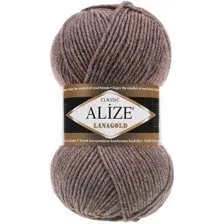 Пряжа для вязания Alize Lanagold 240 (240 м, коричневый меланж)