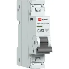 Выключатель автоматический EKF PROxima ВА 47-63N 1P 63А (C) 6кА M636163C