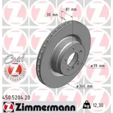 Тормозной диск ZIMMERMANN 450.5204.20 вентилируемый , передняя ось