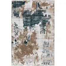 Ковер для жилой комнаты Radjab Carpet Бьянка Прямоугольник D009A 7563RK-B (2.4x3.4, Cream Shirink/Blue Fdy)