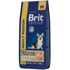 Корм Брит Премиум Dog Adult Medium (Курица) для собак 15 кг