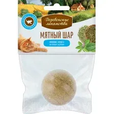 Игрушка для кошек Деревенские лакомства Мятный шар. Лимонник,мелисса / 72201143 (22г)