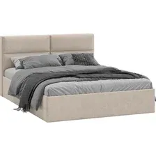 Кровать Трия Глосс универсальная с ПМ тип 1 180x200 (микровелюр Wellmart Dark Beige)