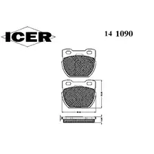 Тормозные колодки дисковые задняя ось ICER 141090