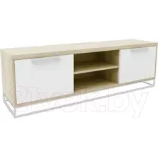 Тумба Hype Mebel ТВ 150x40 (белый/дуб галифакс натуральный)