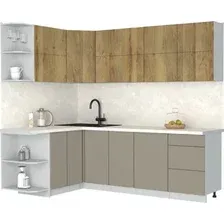 Кухонный модуль Интерлиния Мила Матте 1.5x2.4 А (дуб вотан/луна/опал светлый)
