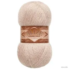 Пряжа "Angora Gold Simli №506" (100 г; 500 м; молочно-бежевый)