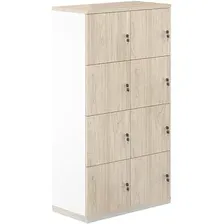 Шкаф распашной Norden 8 ячеек AG.233.WH.AR.AR (белый/акация равелло/акация равелло)