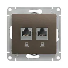 Розетка компьютерная RJ-45 двойная SYSTEME (SCHNEIDER) ELECTRIC Glossa шоколад (GSL000885KK)