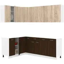 Готовая кухня Кортекс-мебель Корнелия Лира 1.5x2.2 без столешницы (дуб сонома/венге)