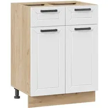 Шкаф напольный Трия Лорас 1Н6Я1 (дуб крафт золотой/холст белый)