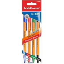 Набор шариковых ручек Erich Krause R-301 Orange / 44594 (4шт)