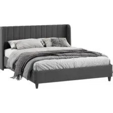 Кровать Трия Шанель с ПМ 1600 Тип 1 (микрошенилл Relax Mocco)