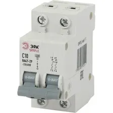 Выключатель автоматический ЭРА Simple-Mod-11 ВА 47-29 2P 10А 4.5кА C Б0039228