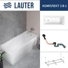 Ванна Lauter Aurora 170x75 21010075 (с каркасом и сифоном 21Y11021 матовый черный)