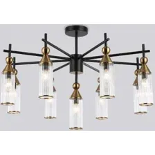 Подвесная люстра Ambrella light LH55258/9 BK/BS/CL (черный/латунь/прозрачный)
