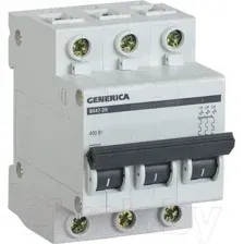 Выключатель автоматический Generica ВА 47-29 3Р 10А 4.5кА MVA25-3-010-C