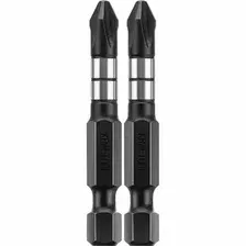 26191-2-50-S2 Биты KRAFTOOL Impact Pro, Philips, тип хвостовика E 1/4', PH2, 50мм, 2шт, на карточке