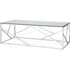 Журнальный столик Stool Group Арт Деко 120x60 ECT-015 (прозрачное стекло/сталь серебристый)