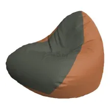 Кресло-мешок FLAGMAN Relax экокожа серый/оранжевый (P2.3-104)