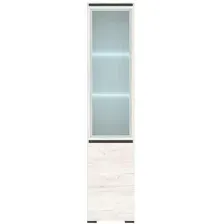 Шкаф-пенал Памир Гретта пенал с витриной 45x41.1x212 (дуб крафт белый/антрацит)
