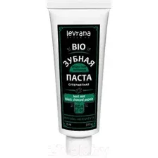 Зубная паста Levrana Био Супермятная Hard Mint & Black Charcoal & Papain (75мл)