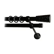Карниз для штор Lm Decor Византия 066 2р гладкий 25/19мм (черный мат, 1.6м)