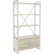 Стеллаж Hype Mebel Стандарт Люкс 50x170 (белый/древесина белая)