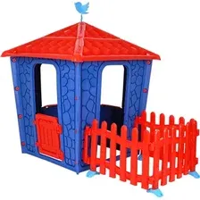 Игровой домик Pilsan Stone House с забором 06443 (синий)