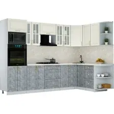 Готовая кухня Интерлиния Мила Шато 1.68x3.0 ВТ PR (белый/керамика/опал светлый)