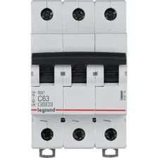 Выключатель автоматический Legrand RX3 3P C 63A 4.5кА 3M 419714
