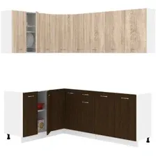 Готовая кухня Кортекс-мебель Корнелия Лира 1.5x2.1 без столешницы (дуб сонома/венге)
