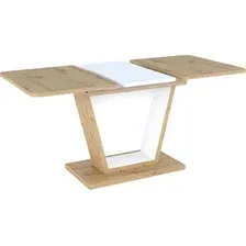 Кухонный стол Signal Nigel 120/160x80 (дуб артизан/белый матовый)