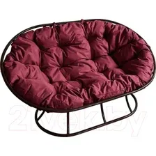 Садовый диван M-Group Мамасан 12100402 (черный/бордовая подушка)