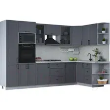 Готовая кухня Интерлиния Тренд 1.68x3.2 ВТ правая (пепел/пепел/опал светлый)
