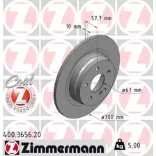 Тормозной диск ZIMMERMANN 400.3656.20 полный , задняя ось