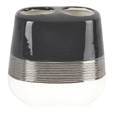 Стакан для зубной щетки и пасты Primanova Lucas Silver D-20462 (белый/серый/серебристый)